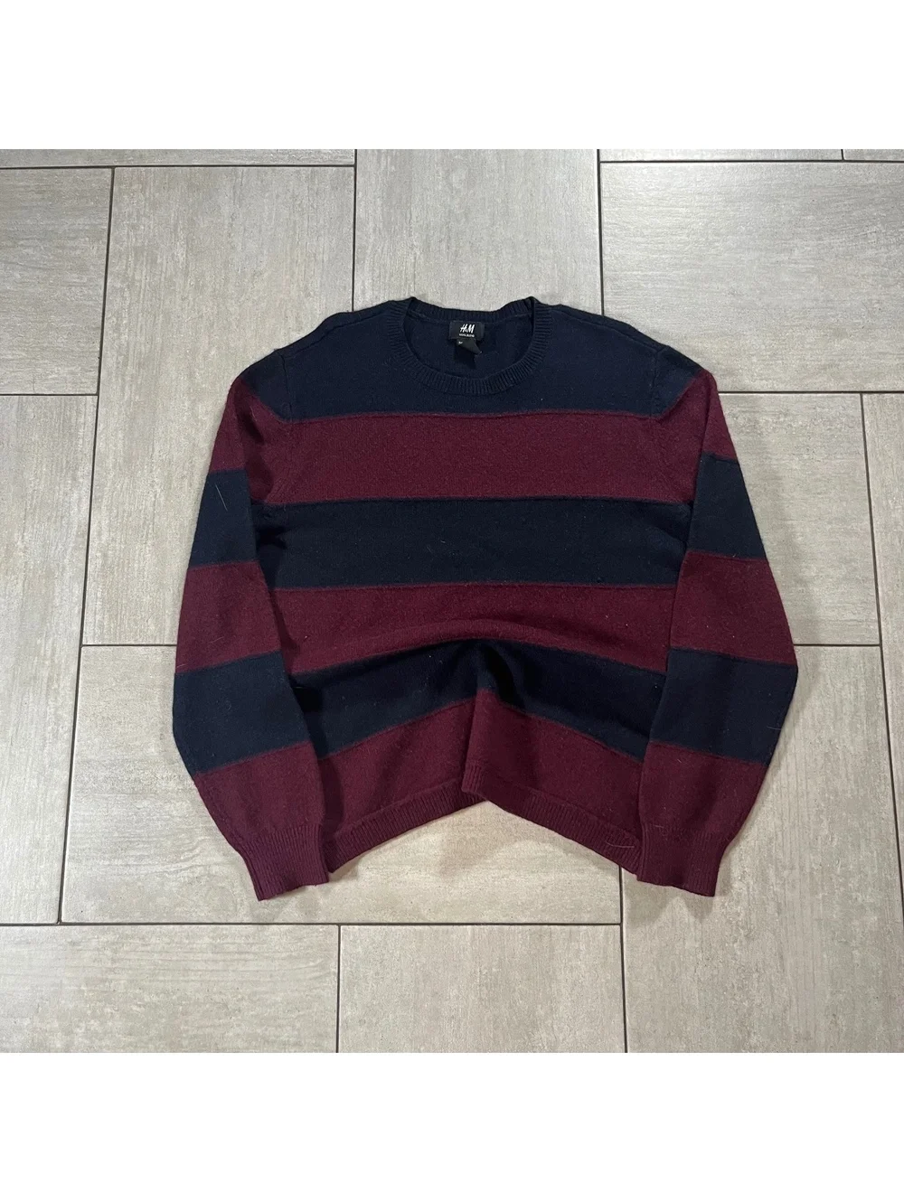 H&M Wool Blend Striped Sweater Crewneck XL